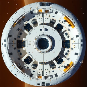 close-up space station