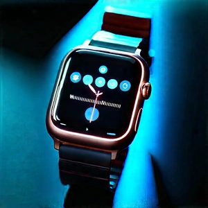 Smart Watch With Glowing Screen With Watch Displayed