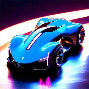 Innovative Electric Vehicle (design:1.19) With Blue Futuristic