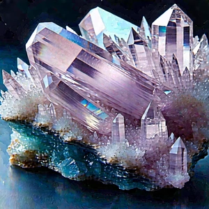 Abstract Fantasy Art: Crystal Arrangement With Depth With Large, Beautifully
