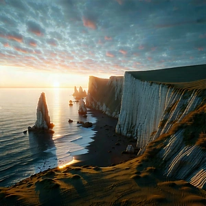 Nature Cinema 4d: Coastal Cliff During Sunset With Beautiful Sunset