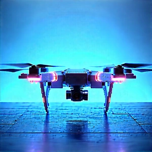 Drone With Glowing Screen With Small Drone