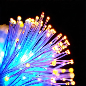 Close-up of fiber optic cables