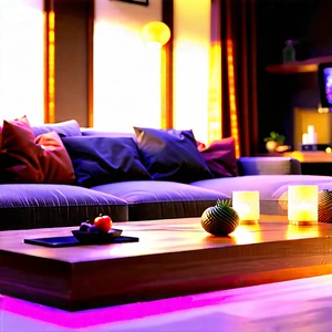 Lifestyle Product Photography: Cozy Living Room With Warm Lighting With Cozy Living