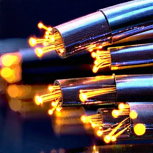 Close-up Of Fiber Optic Cables With Close-up Group