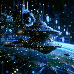 Big Data Visualization With Futuristic Spacecraft
