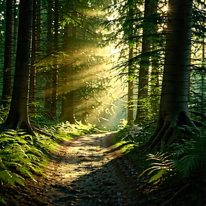 Nature Stock Photography: Path through dense forest