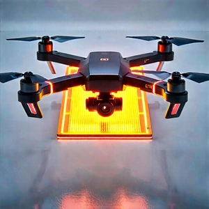Drone With Glowing Screen With Black Drone