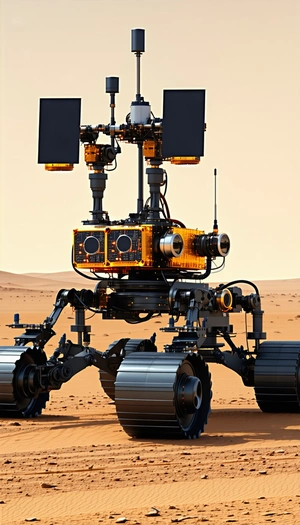 A Large Robotic Vehicle With A Yellow And Black Color Scheme