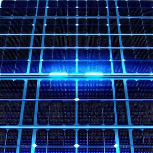 Solar Panel With Blue Light Glow With Blue Solar