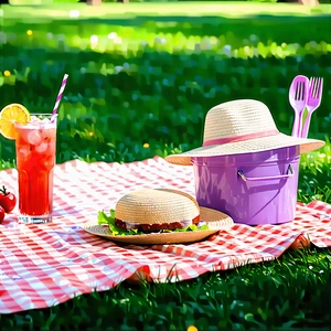 Lifestyle Digital Art: Summer Picnic During Festival Time With Image, There