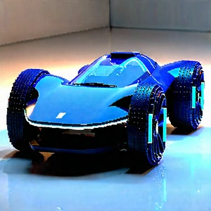 Innovative Electric Vehicle (design:1.36) With Blue Futuristic