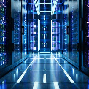 Server rack with holographic projection