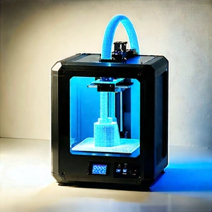 3d Printer With Digital Particles With Large, Blue