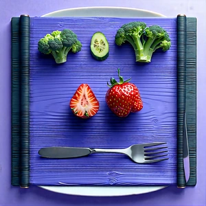 Lifestyle Product Photography: Farm-to-table Meal Prepared With Seasonal Produce With Blue Plate