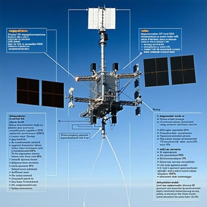 The Image Is A Diagram Of A Satellite System, Showing The Various Components And Their Functions