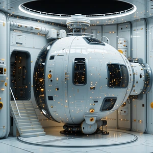 image, there large white spacecraft