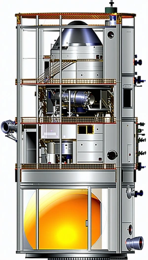 A Large, White, Industrial Machine Is Shown In A Three-dimensional View