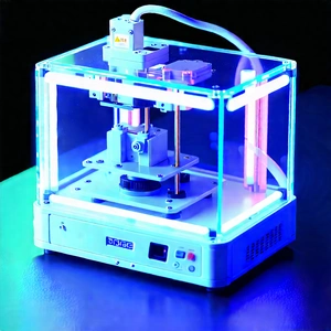 3d printer with neon accents