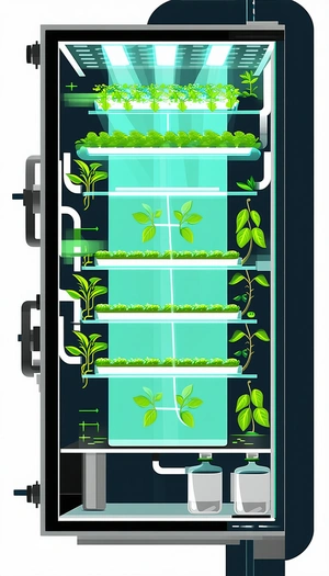 A Large, Clear Glass Box Filled With Various Plants