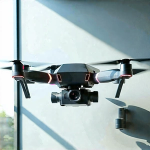 Tech Drone Photography: Smart home device with user interface