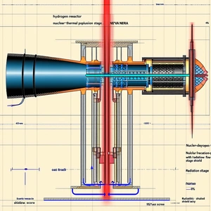 The Image Is A Drawing Of A Nuclear Reactor, Showing The Various Components And Their Connections