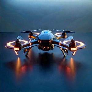Drone With Data Visualization With Black Drone