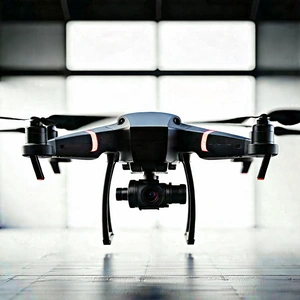 Tech Etching: Drone With Digital Artwork With Black Drone