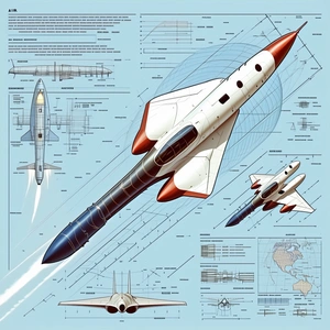 A Blue And White Diagram Of A Jet Is Shown, With A Red And White Jet In The Foreground
