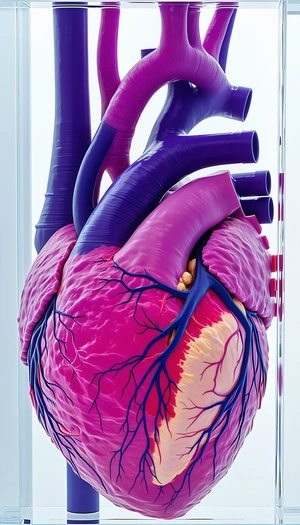 A Purple Heart With A Blue Vein Running Through It