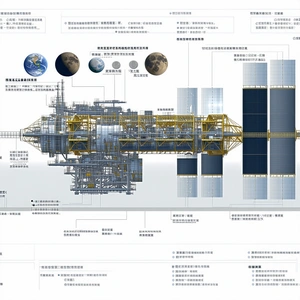 The Image Is A Diagram Of A Space Station, Showing The Various Components And Their Functions
