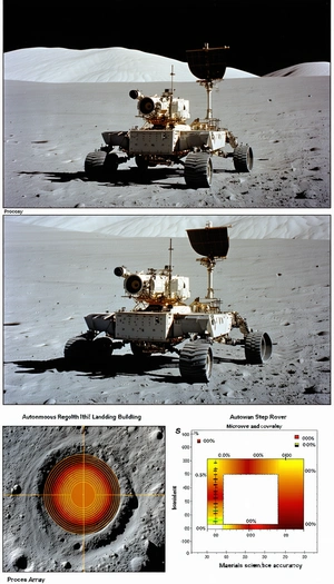The Image Is A Split-screen Display Of A Rover On The Moon
