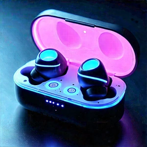 Wireless earbuds with glowing screen