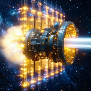 A Futuristic Spacecraft With A Large, Circular Structure At The Center
