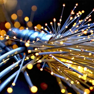 Close-up Of Fiber Optic Cables With Close-up Bunch