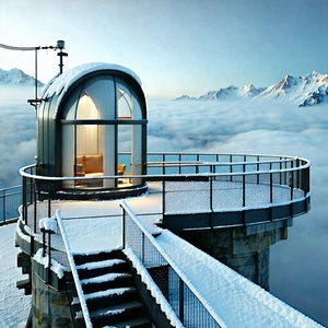 Urban Technical Illustration: Observation deck with snow covering