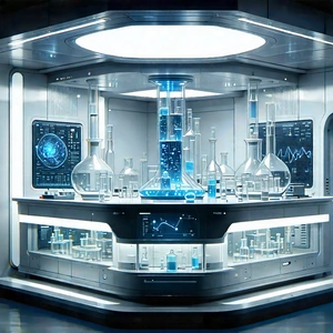 (futuristic:1.27) Research Laboratory With Image, There