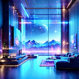 Futuristic Smart Home With Image, There