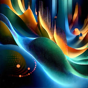 Abstract Low Poly Art: Particle movement captured in abstract form
