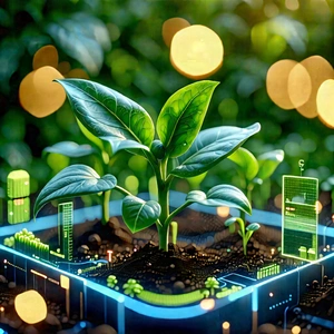 Agricultural Technology In Tech Office With Image, There