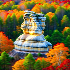 Nature Drone Photography: Rock formation in autumn colors