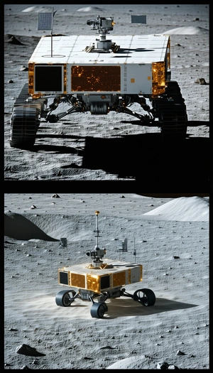 A Robotic Vehicle, Possibly A Rover, On A Rocky Surface