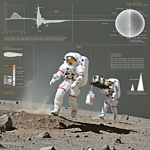 In The Image, There Are Two Astronauts Walking On A Rocky Surface, Possibly On The Moon