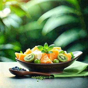 Lifestyle Product Photography: Wellness Scene With Healthy Food With Bowl Filled