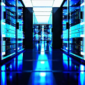 (futuristic:1.39) Server Room With Blue-toned Photograph