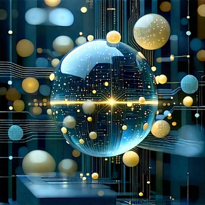 Quantum Computer With Data Streams With Image, There