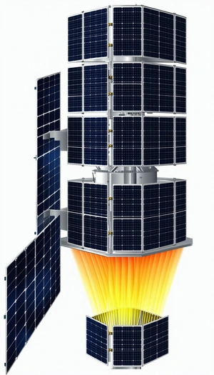 A Large, Multi-layered Structure With A Solar Panel On Top