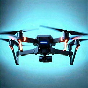 Drone With Holographic Display With Black Drone
