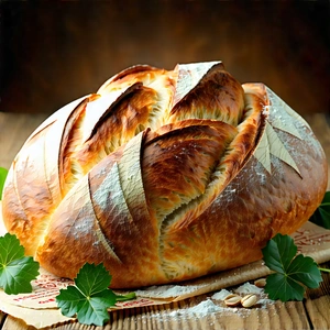 Lifestyle Low Poly: Artisanal Bread Prepared With Organic Components With Large Loaf