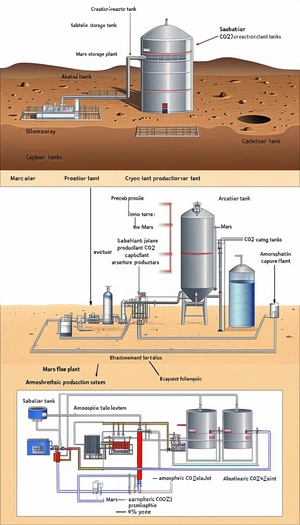 A Diagram Of A Chemical Plant, With A Focus On The Production Of Ammonia
